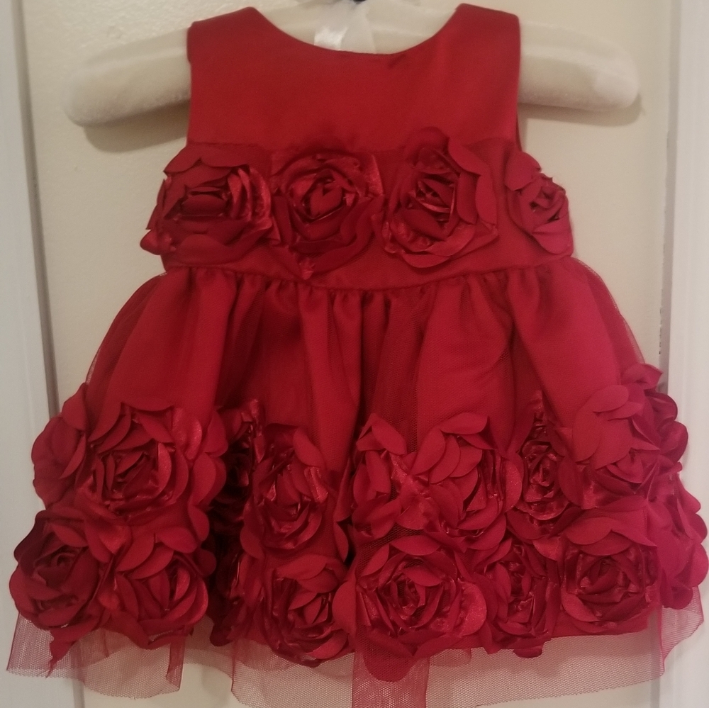 Holiday baby dress 0-3 months with cardigan